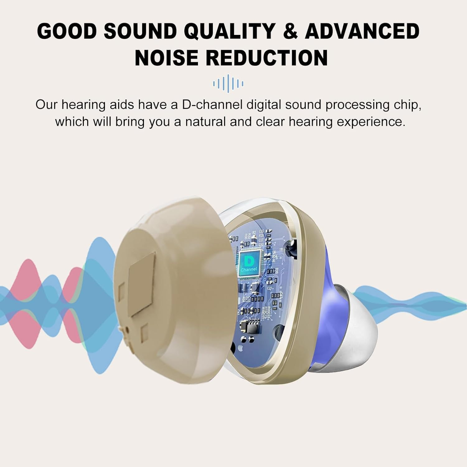 Hearing Aids Battery Display Mini Noise Cancelling Hearing Aid for the Elderly image number 4