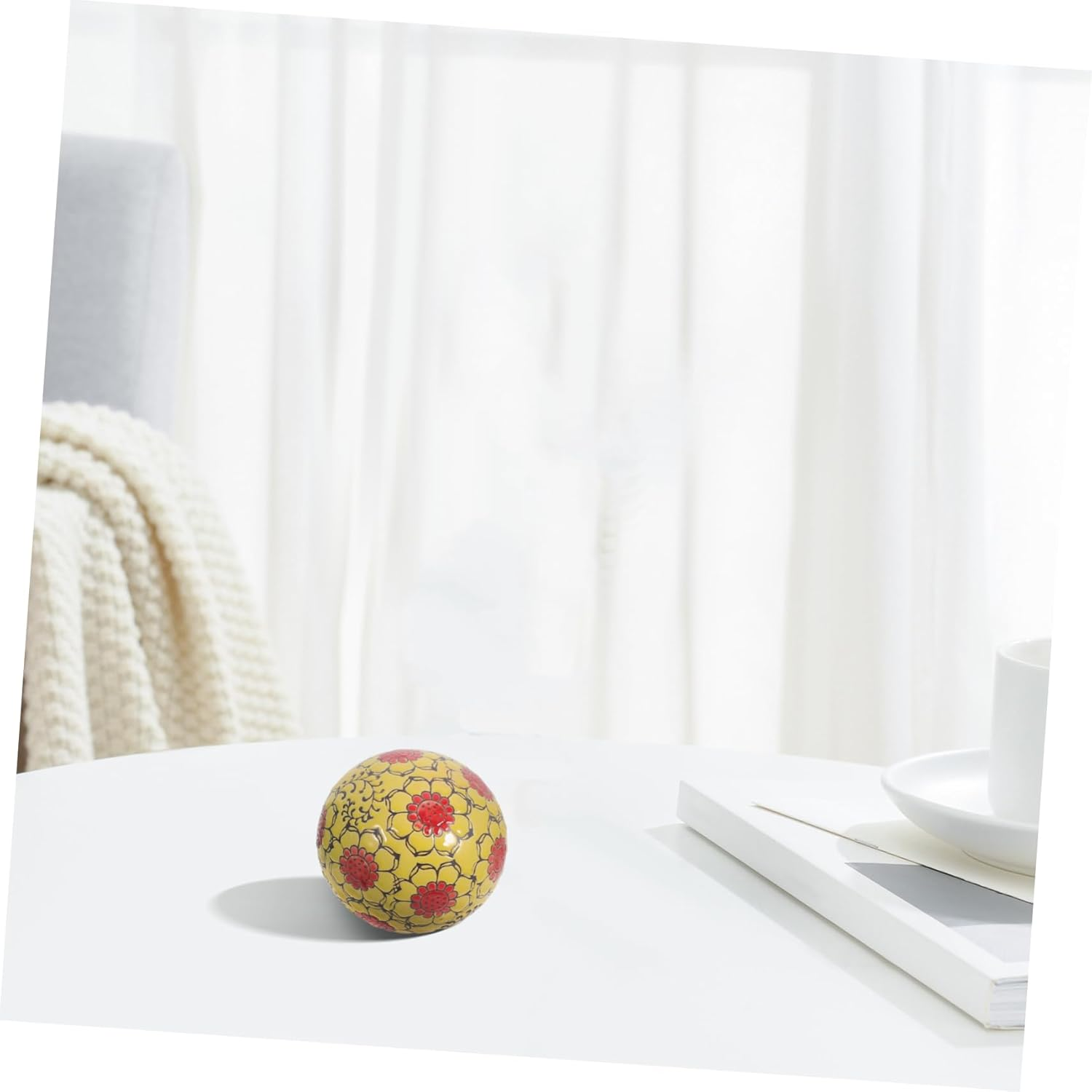 BESPORTBLE 3Pcs Decorative Ceramic Porcelain Balls Floating Orb Spheres for Bowl Vase Home Decor for Water Display Random Style image number 7