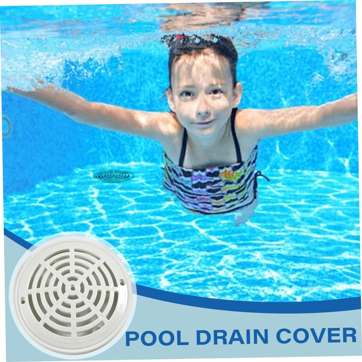 Swimming Pool Drain Port Cover Water Outlet Drainage Accessories for Pool Drainer Keep Pool Clean ABS Pool Main Grate Replacement with Screws Easy to Install Diameter 20.3Cm/7.99Inch image number 5