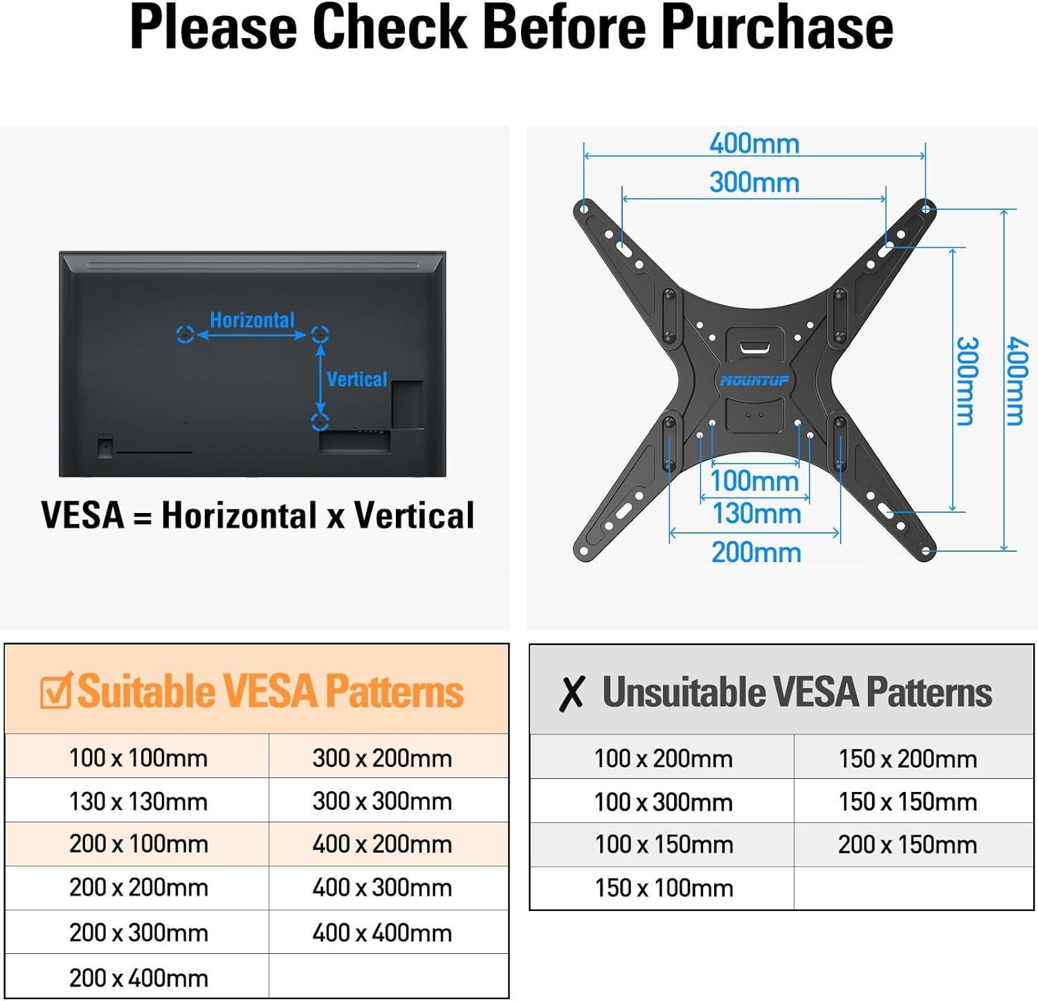 MOUNTUP Long Arm TV Wall Mount for Most 26-65 Inch Tvs, Corner TV Mount with 37.4 Inch Extension Arm, Smooth Swivel Tilt Single Stud Full Motion TV Bracket Max VESA 400X400Mm, Holds to 77 Lbs, MU0047 image number 1
