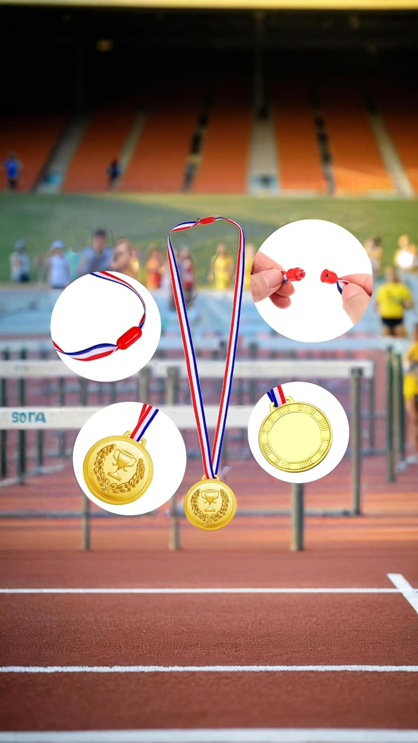 Honwor 18-Pack Gold Olympic Medals - for Sports Awards, Comitions, Birthdays | Kids & Adult Champions | Soccer, Gymnastics Trophies