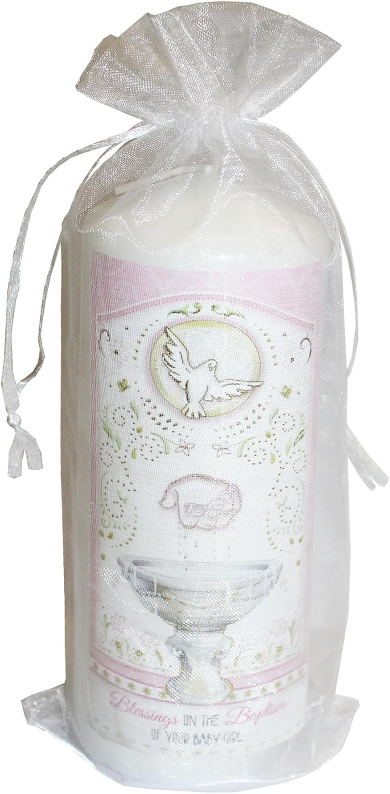 Widdle Gifts Pillar Candle for Baptism of Your Baby Girl in Organza Bag Keepsake Gift - 2527 image number 2