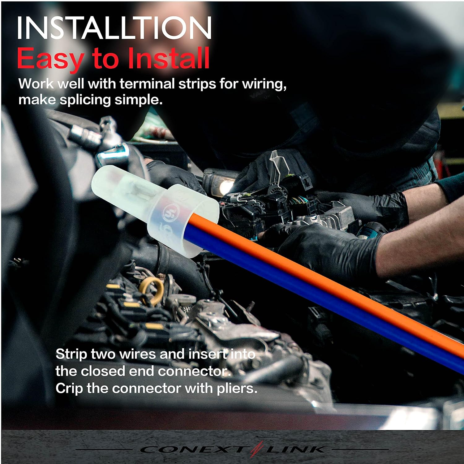 Conext Link 300 Closed End Crimp Cap Terminal Connector 22-18 16-14 12-10GA AWG Gauge Wire （18693） image number 5