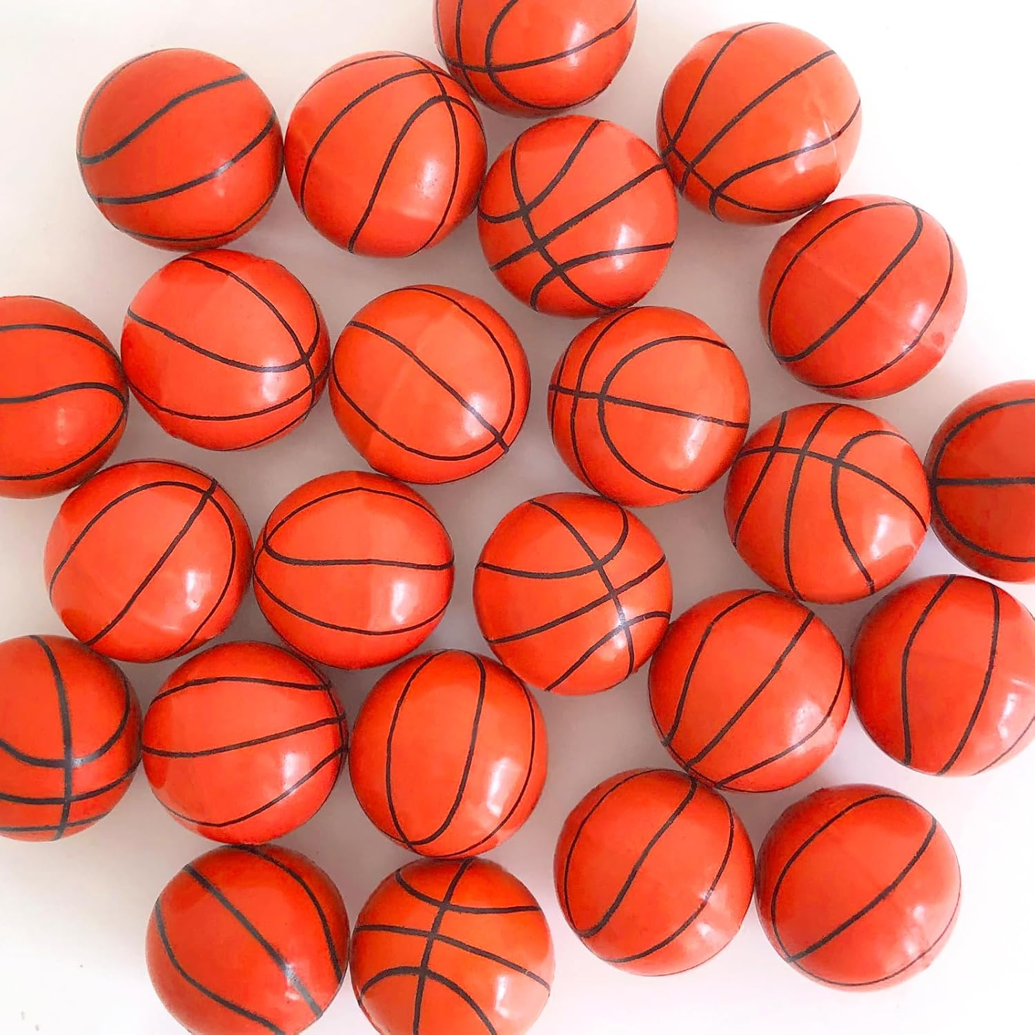 24Pcs Sports Bouncy Balls,Basketball Party Favors for Kids,High Bouncing Basketball Ball,Halloween Bouncing Balls for Party Favors,Ball Games,Stocking Stuffers(32Mm) image number 1