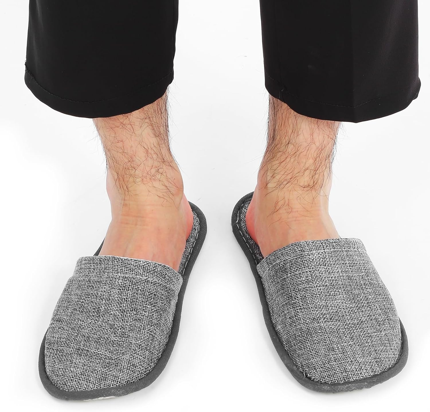 Healifty Slipper SPA Slippers Hotel Disposable Slippers Home Comfortable Slippers Unisex Guest Slippers for Travel Wedding Bridal Party Grey 20Pcs image number 3