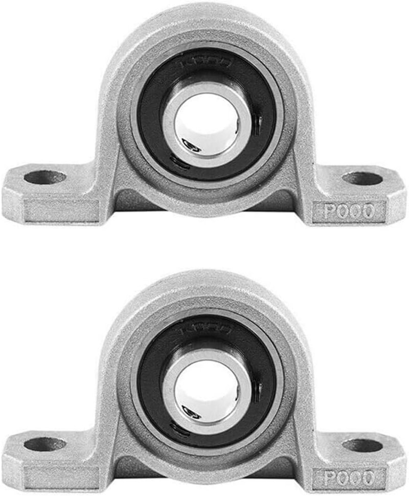 All in RED Box 2Pcs Pillow Block Mounted Bore 10Mm Inner Diameter Metal Ball Bearing Housing Zinc Alloy image number 1