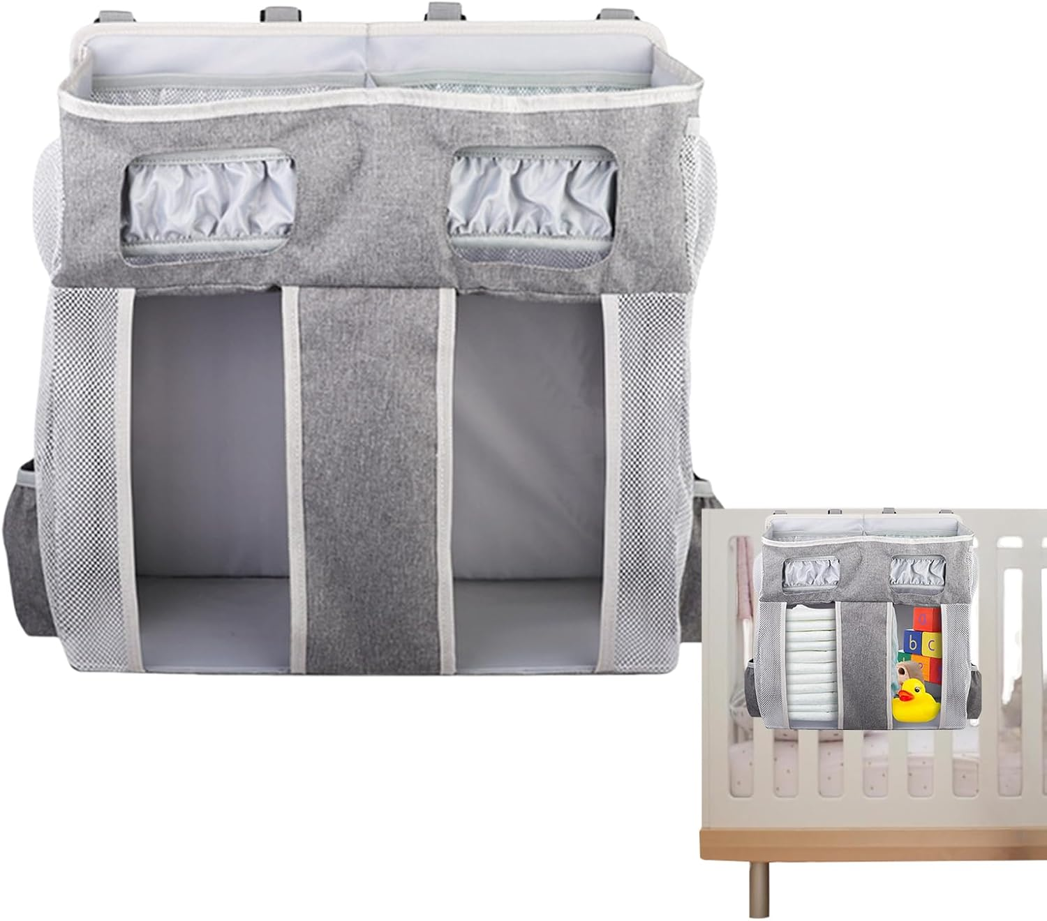Diaper Organizer | Oxford near Crib Storage Bag - Oxford Diaper Bag with Multiple Compartments Large Capacity Stackable for Boys and Girls