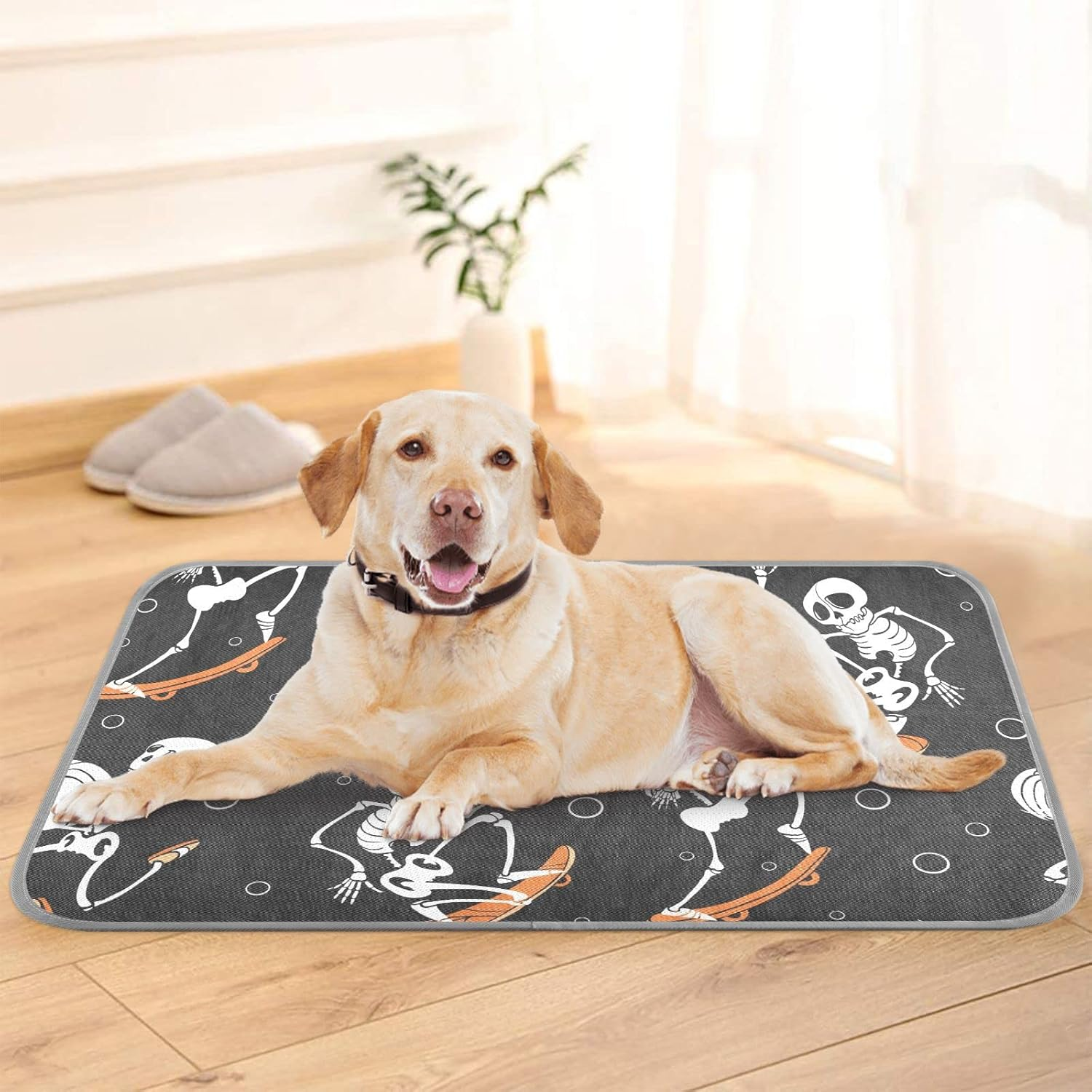 AIXIWAWA Skateboard Skulls Pet Cooling Mat for Cats Dogs Print, Summer Self Cooling and Sleeping Pad Small Size Non Toxic image number 4