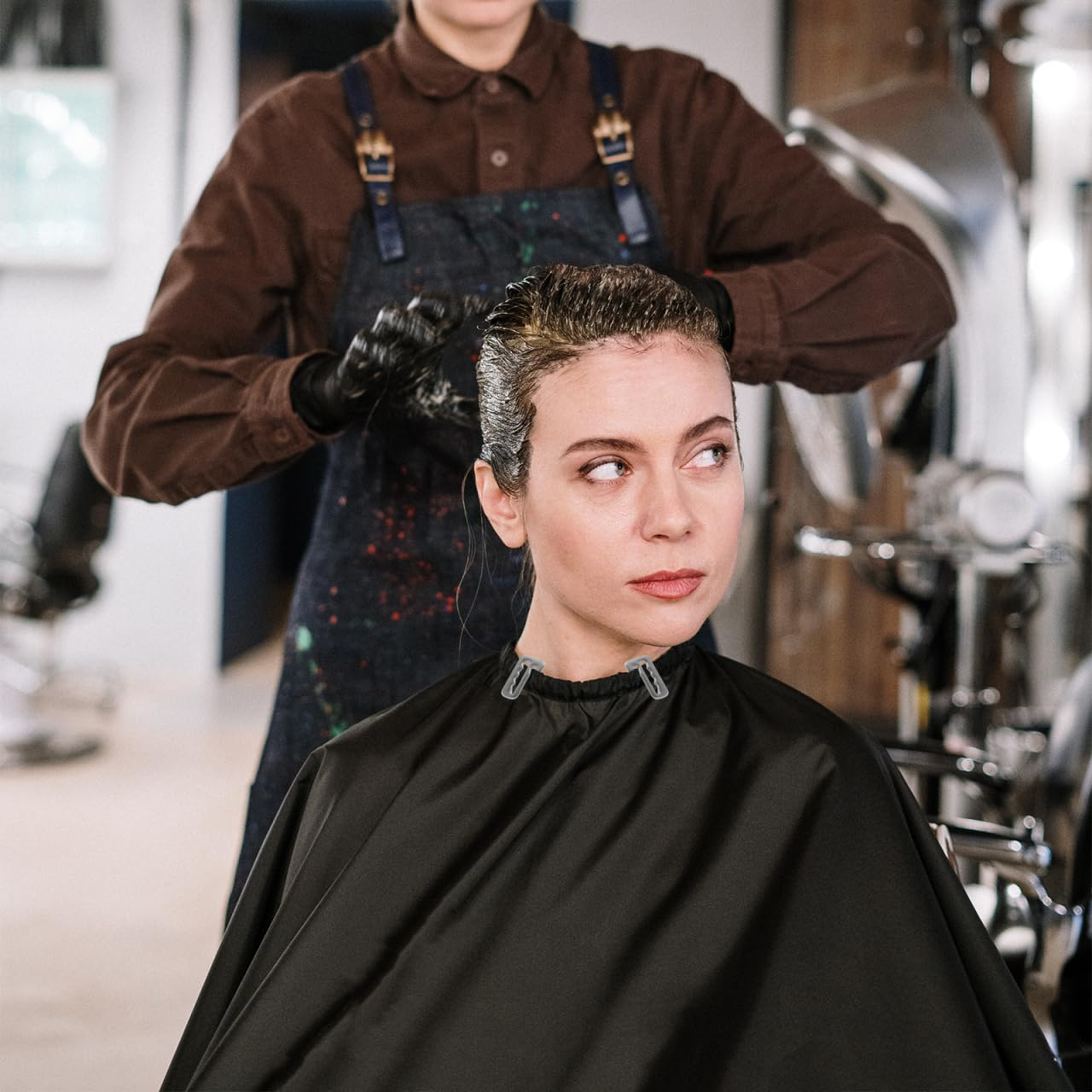 PAMINGONO Pack of 20 Aprons Clip Haircut Cape Clips Salon Cape Supply Hairdresser Cape Hook Replacement Barber Cape Buckle Salon Cape Clip Hairdresser Cape Clip Practical image number 2