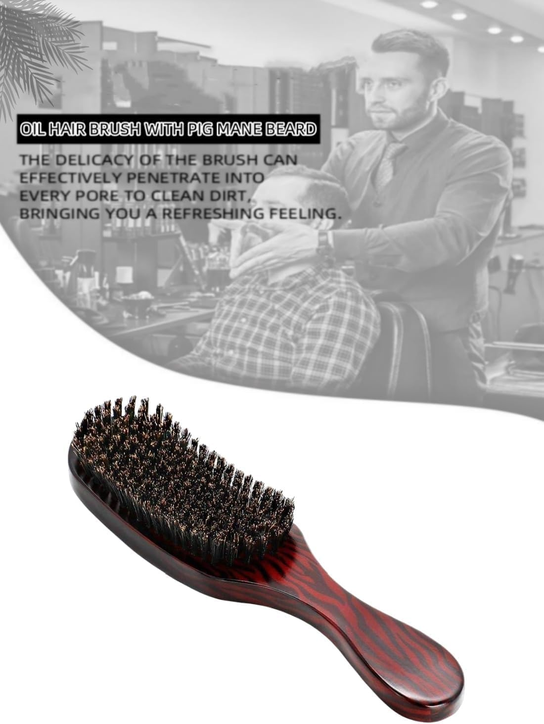 Bristle Hair Brush for Women Men, Soft Natural Bristles Brush for Thin and Fine Hair, Restore Shine and Texture