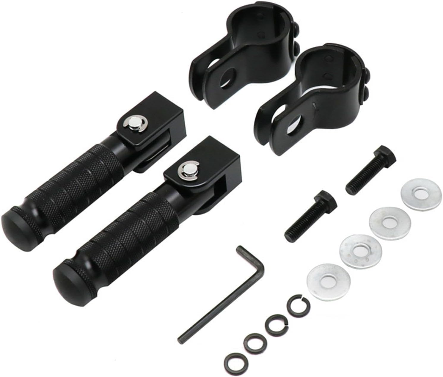 Foot Pegs - 1 Pair Metal Motorcycle Foot Rest - Foldable Motorbike Frame Foot Pegs for Passenger, Bicycles, Scooters, Motorbikes Buniq - Gold image number 7