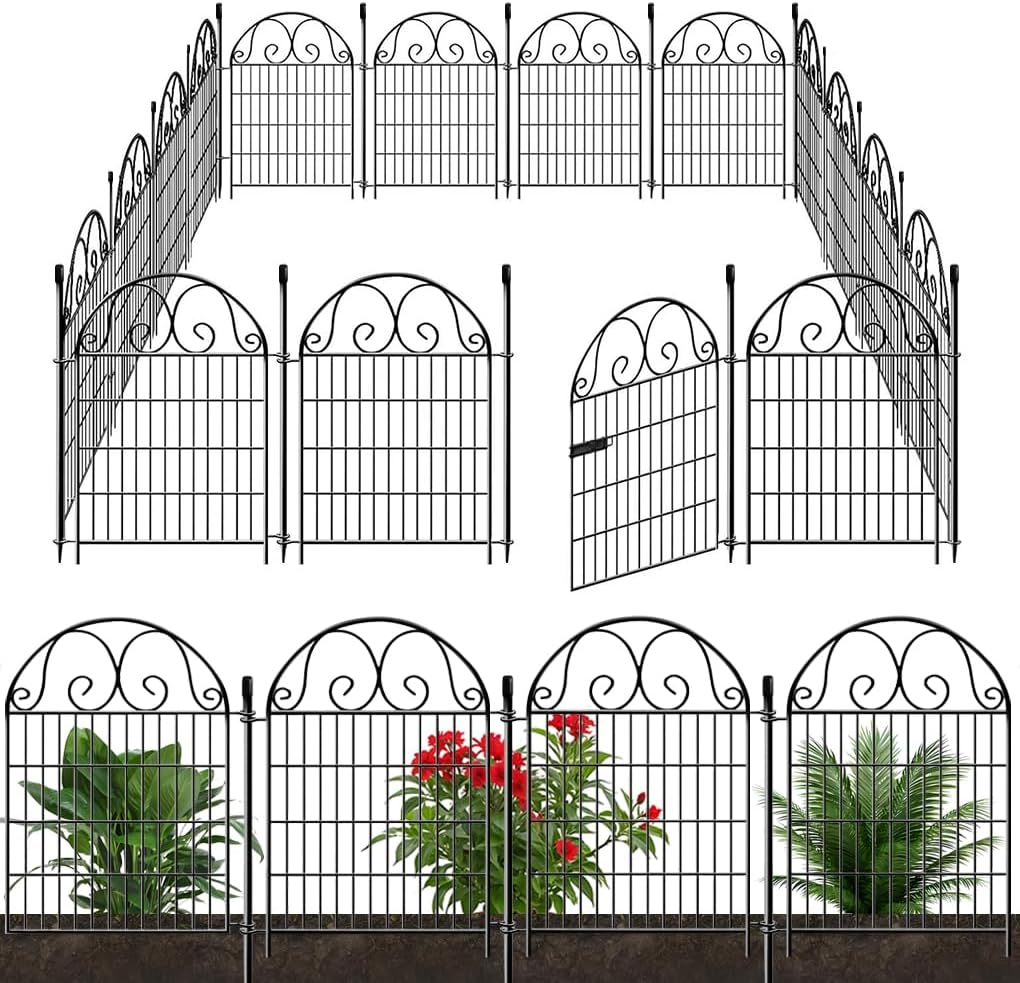 Springup Garden Animal Barrier Fence 13 Panels with 1 Gate, 91Cm(H) &times;70Cm(W) Dog Digging Tall Fence Barrier, Heavy Duty Metal Temporary Fences, Reusable Defense Fencing for Outdoor Yard image number 4