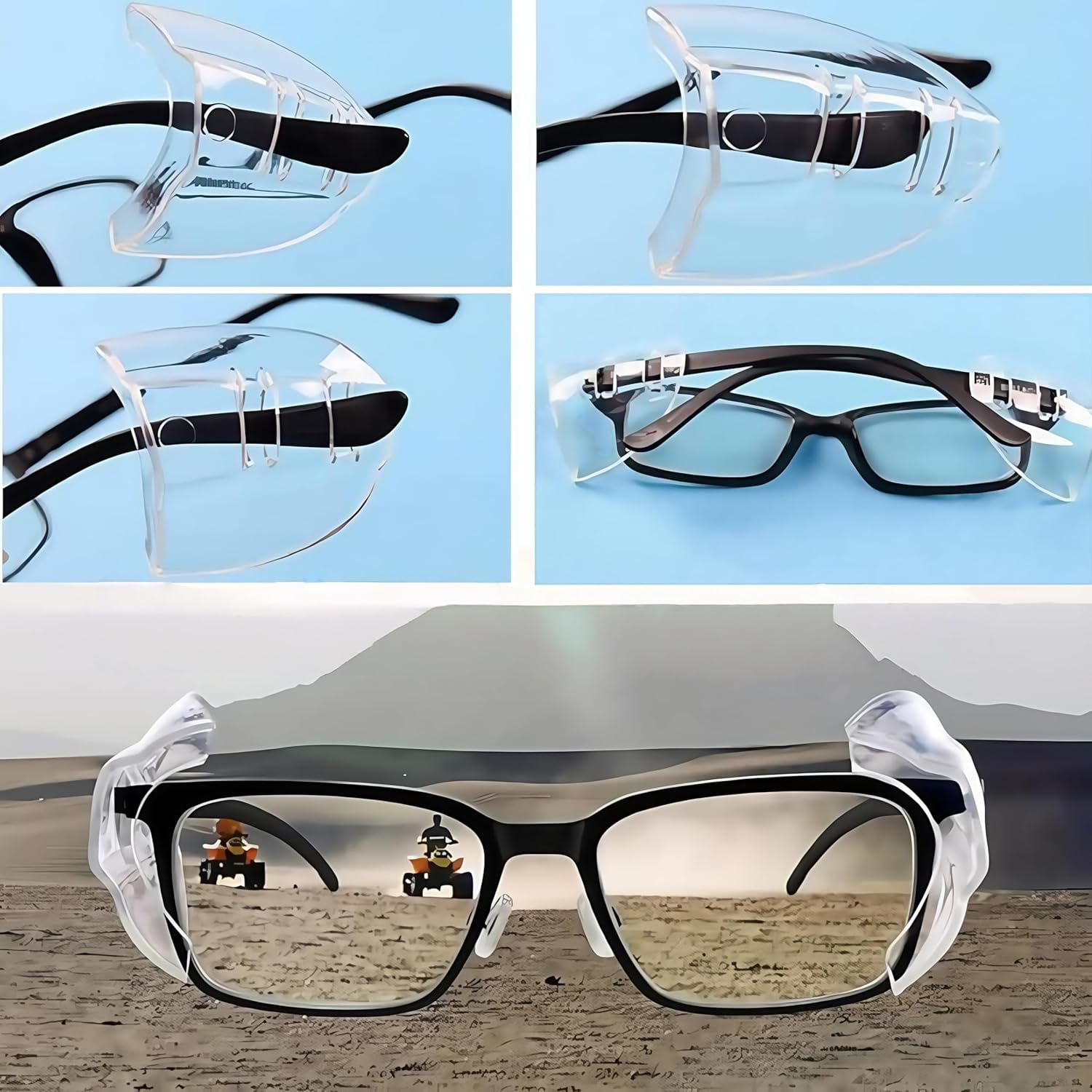 Eye Glasses Side Shields,5 Pairs Slip on Safety Glasses Side Shields,Clear Universal,For Glasses with a Leg Width of Less than 12Mm image number 3