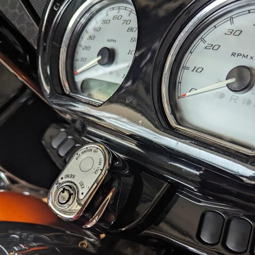 Ignition Switch Panel Trim for Harley Davidson Motorcycle, Ignition Panel Trim for Touring Road Glide FLTRX, FLTRXS, FLTRXSE, FLTRU 2015-2023, 2022-Later FLTRKSE, FLTRXST Models, Gloss Black