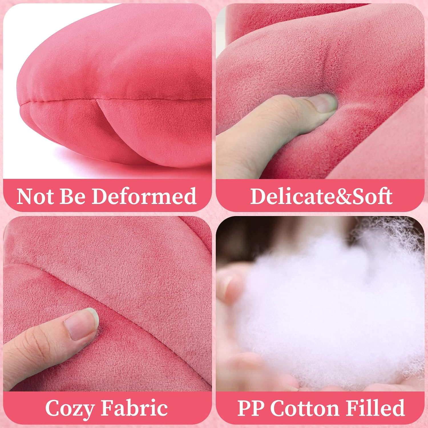 Yi-Gog Sea Princess Seashell Decorative Pillow,1 Cotton Linen Throw Pillowcases Sea Ocean Theme Seashell Conch Decorative Pillowslip Home Office Decor Seashell Shaped Throw Pillow (Medium Pink) image number 2