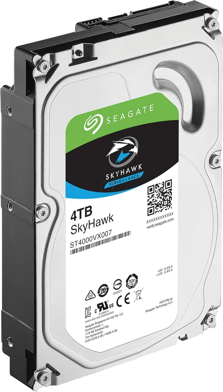 Seagate Skyhawk CCTV Surveillance 4TB 3.5" Internal Hard Disk Drive HDD DVR NVR, 24/7 Video Workloads, 5900 RPM Elinz