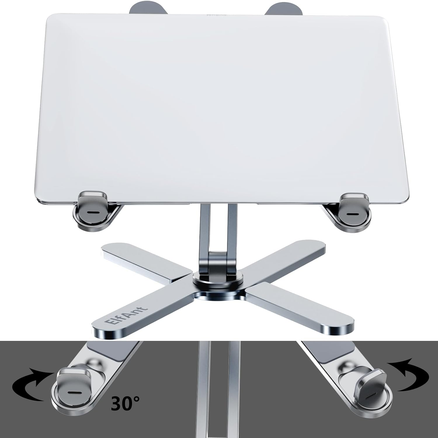 Elfant Laptop Stand 360 Degree Rotation Adjustable Portable for 10" - 17" Laptop Tablet image number 1