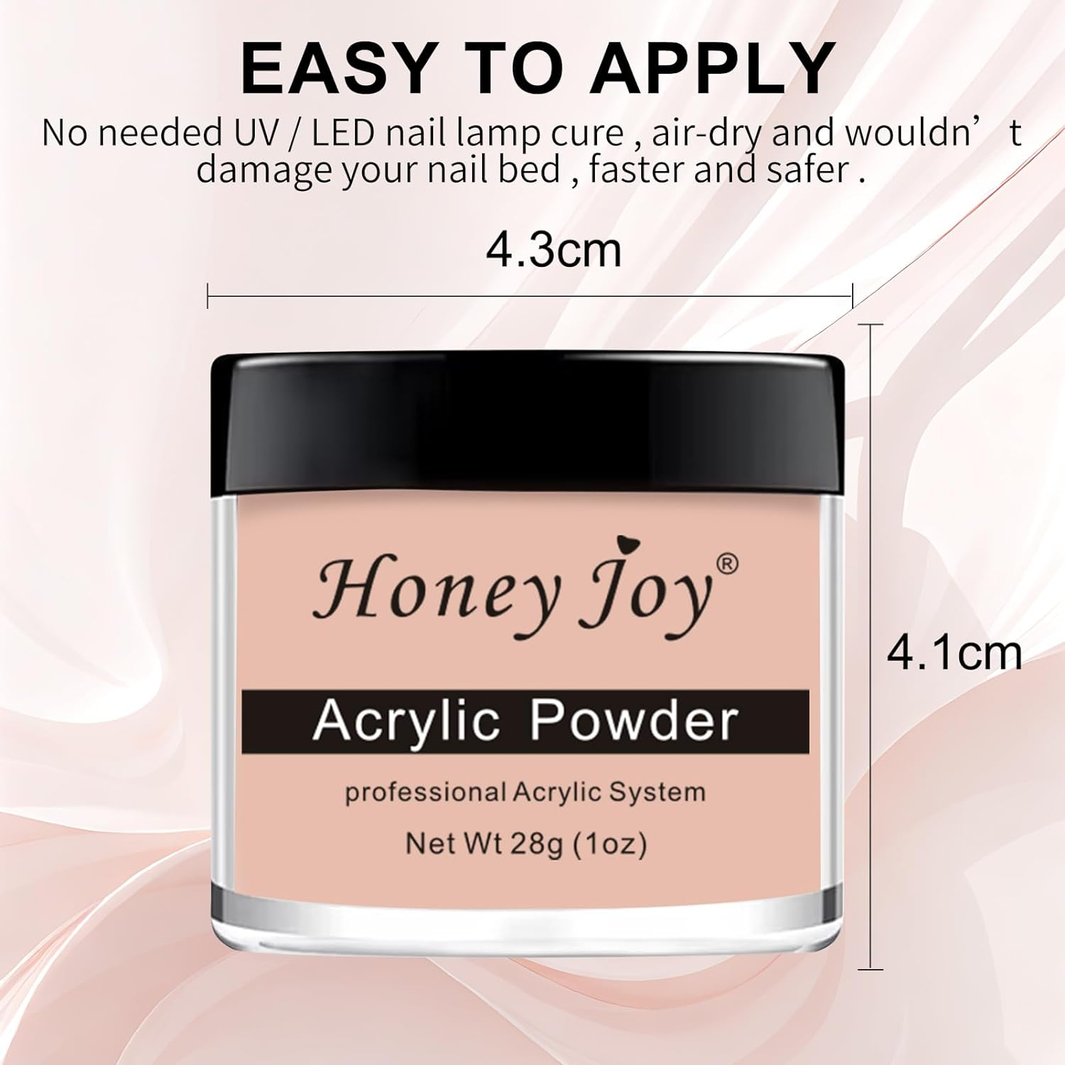 Acrylic Powder Clear White Nude Colored Polymer Nail Art for Acrylic Nails Extension No Need Nail Lamp, 1 Oz (Hj-Nap017-Nude) image number 3