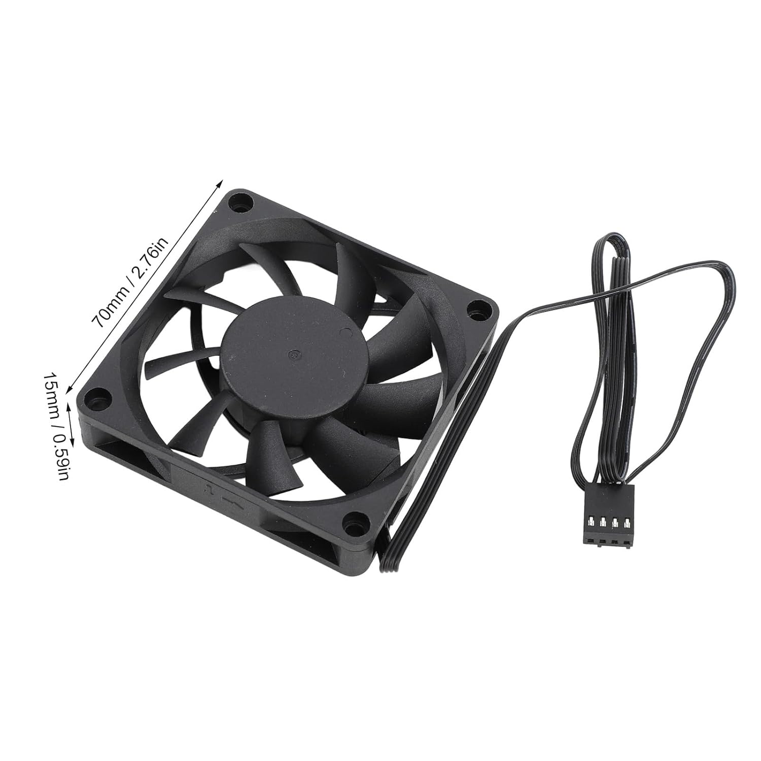 Fafeicy 70Mm PWM PC Cooling Fan, Dual Ball Bearing 4Pin Case Fan, 2500RPM Speed with Intelligent Temperature Control, Ultra Quiet Design for Computer Case image number 2