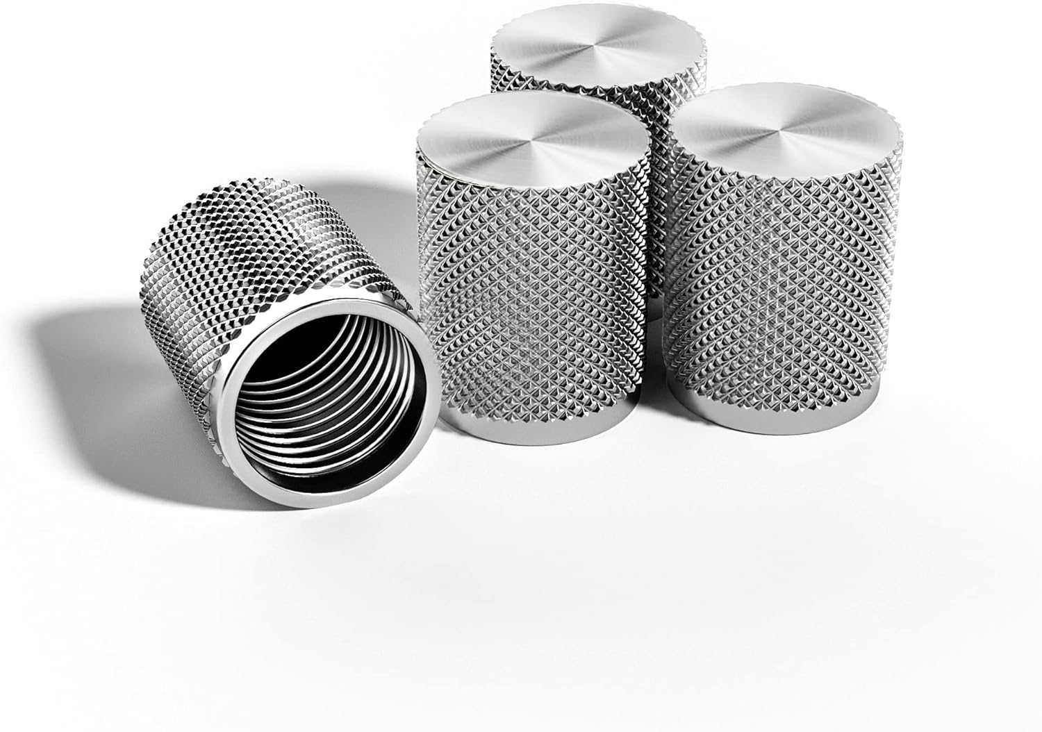 STEEL HAWK Tire Air Valve Caps &ndash; Precision CNC Machined Stainless Steel, Extended Knurled Design | Rust, Air Leak & Dust Proof Metal with O-Rubber Seal - Ideal for Vehicles - 4 Pack - PVD Blue image number 3