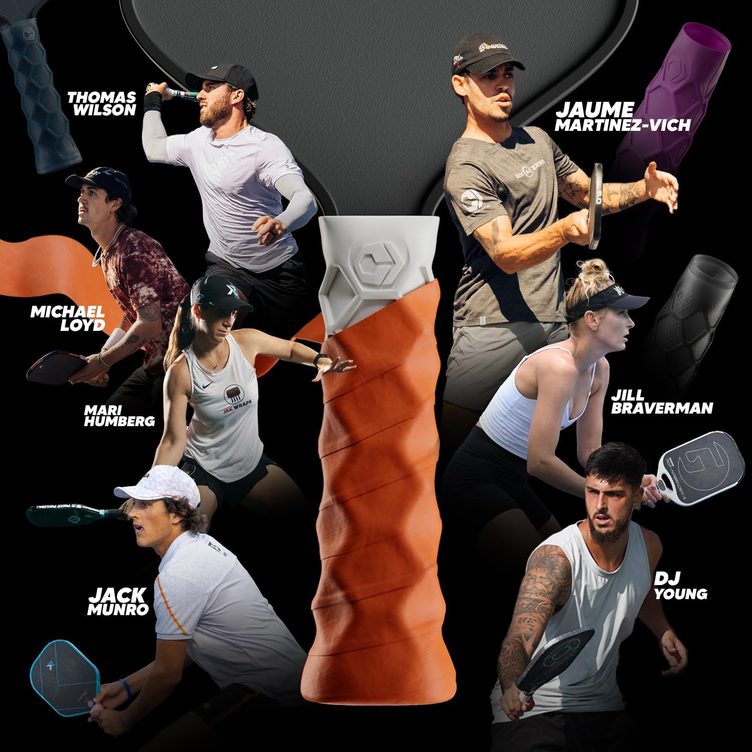 Hesacore Pickleball Paddle Grip - 5.25In - Supports Tennis Elbow, Enhances Grip Strength, Reduces Vibration with Finger Support and Anti-Sweat Design image number 5