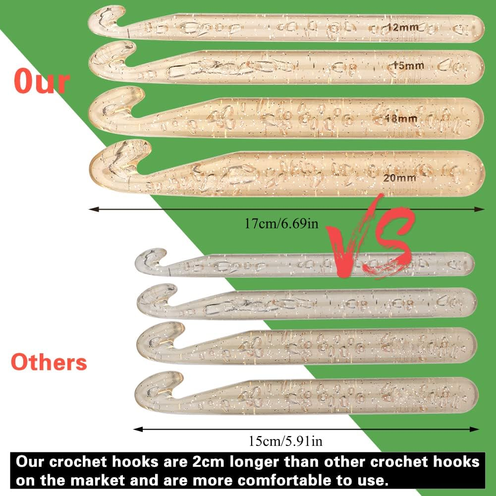 Zlulary 116 PCS Crochet Hooks Sets, Ergonomic Crochet Hooks Kits with Storage Bag and Crochet Needle Accessories, DIY Crochet Needles Kit for Beginners and Experienced Crochet Hook Lovers image number 6