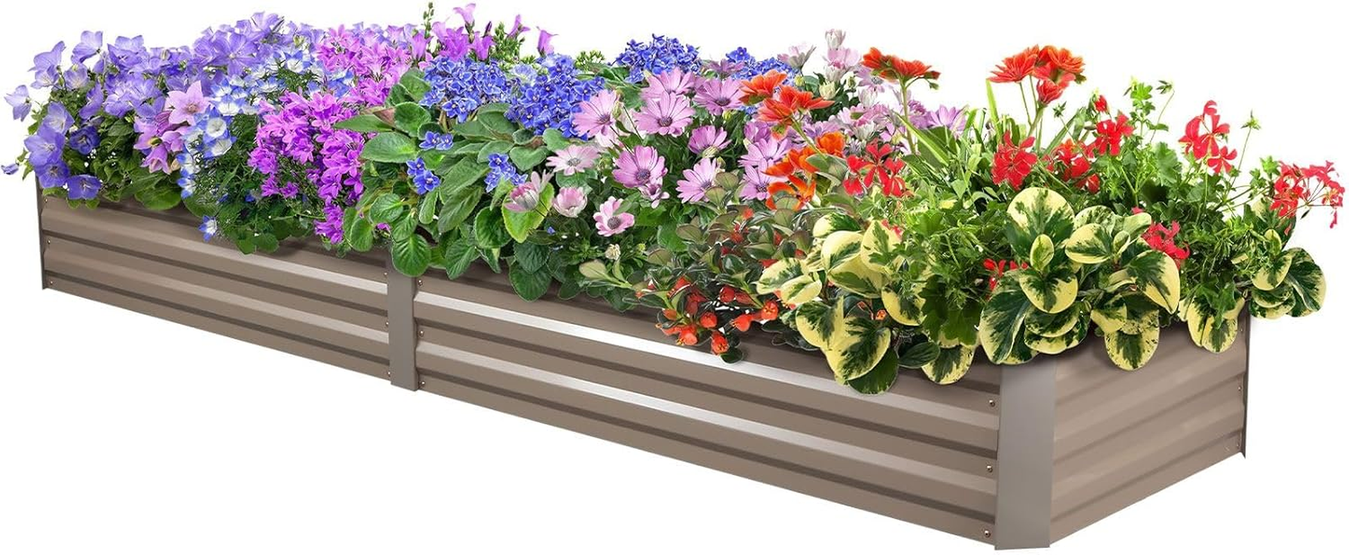 Raised Garden Bed Indoor Outdoor Planter Box Flower Herb Vegetable Green Fruit Holder Container for Yard Balcony Window Patio Steel 240X60X30Cm