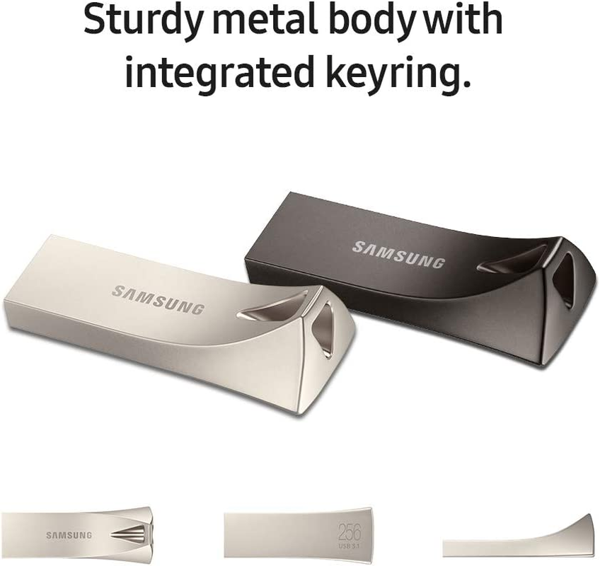 SAMSUNG BAR plus 256GB - 400Mb/S USB 3.1 Flash Drive Champagne Silver (MUF-256BE3/AM) image number 1