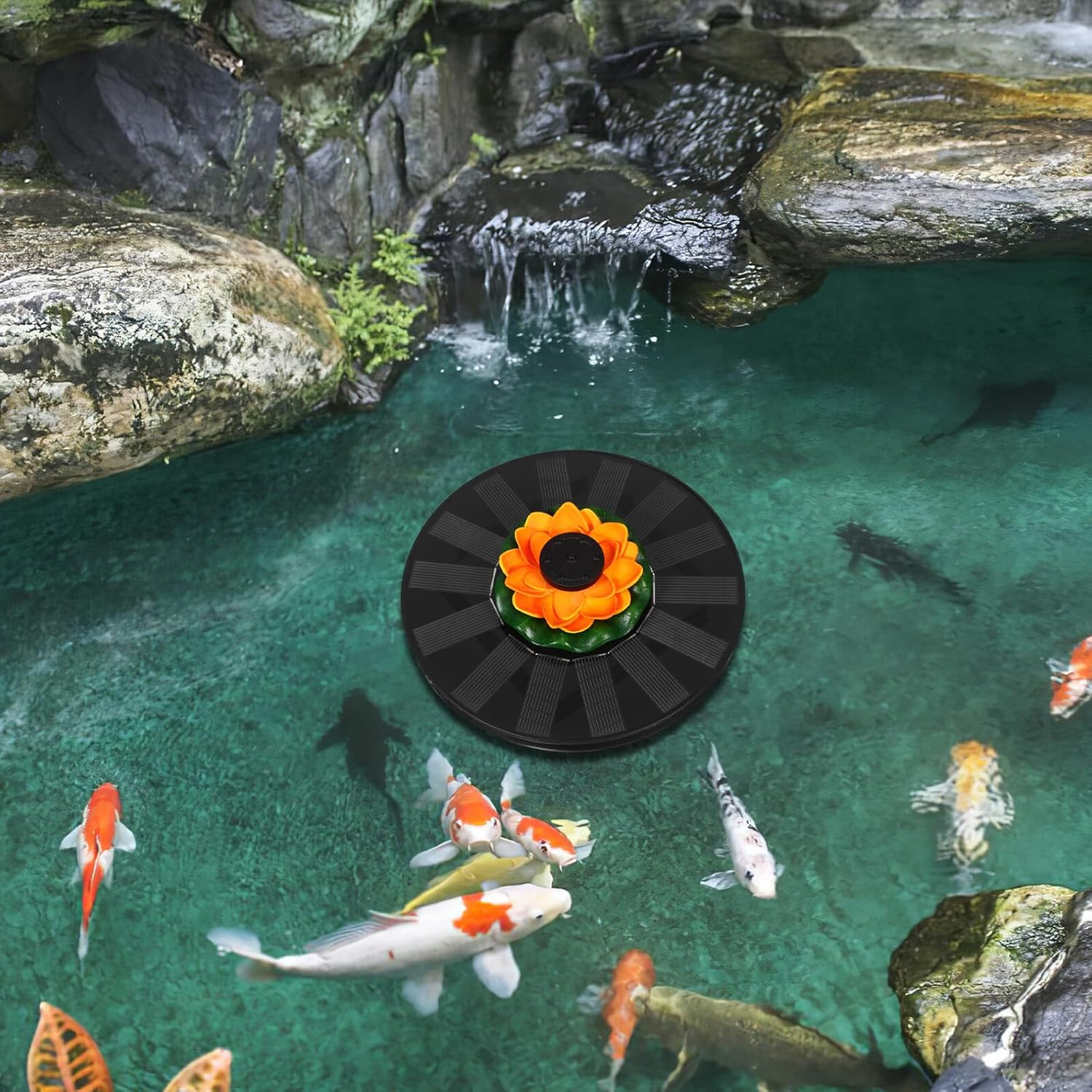 COHEALI Solar Powered Lotus Floating Fountain Easy Install Outdoor Water Feature for Bird Bath Garden Pool Vibrant Decorative Solar Fountain with Automatic Operation image number 5