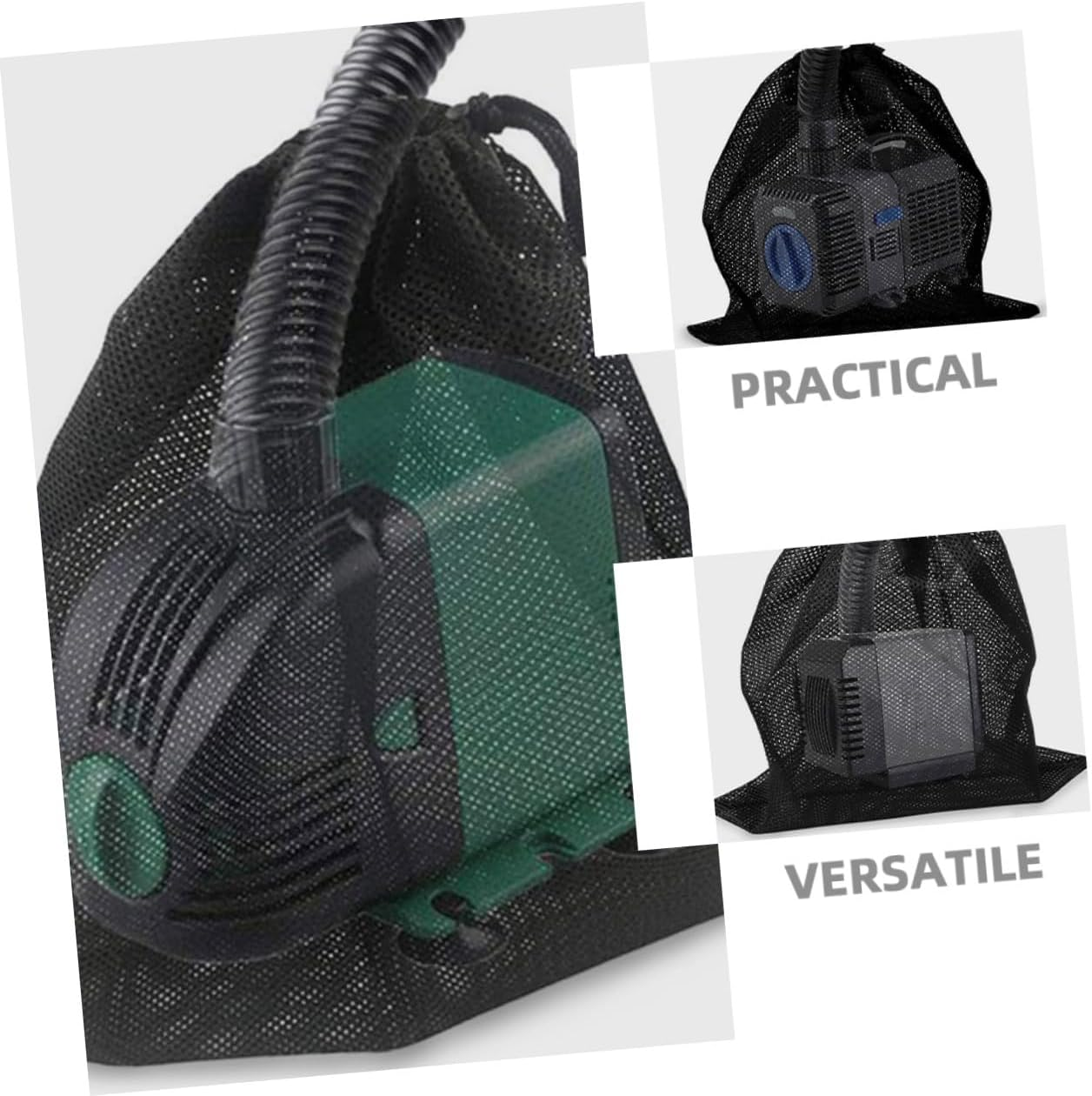 Large Filter Bag with Drawstring High-Efficiency Polyester Mesh Pump Protection for Outdoor Ponds and Aquariums Multiuse Water Filtration Strainer for Enhanced Purity image number 2