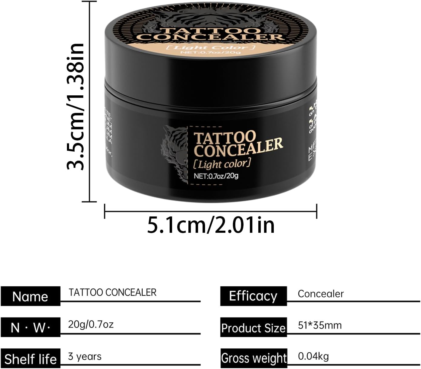 Body Cover up Concealer | Waterproof Skin Mark Concealer for Body - 20G Long-Wear Cosmetics with High Coverage for Men Women Friends Couples Family image number 6