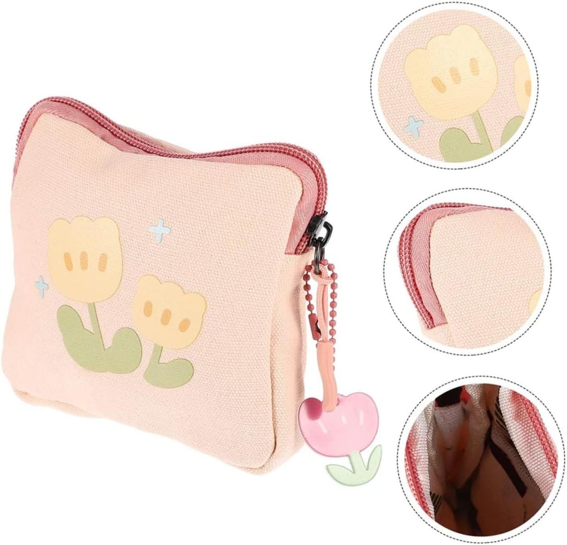 SHERCHPRY 8Pcs Sanitary Napkin Organizer Decorative Coin Bag Zipper Money Pouch Tampon Storage Bag for Travel Women image number 3