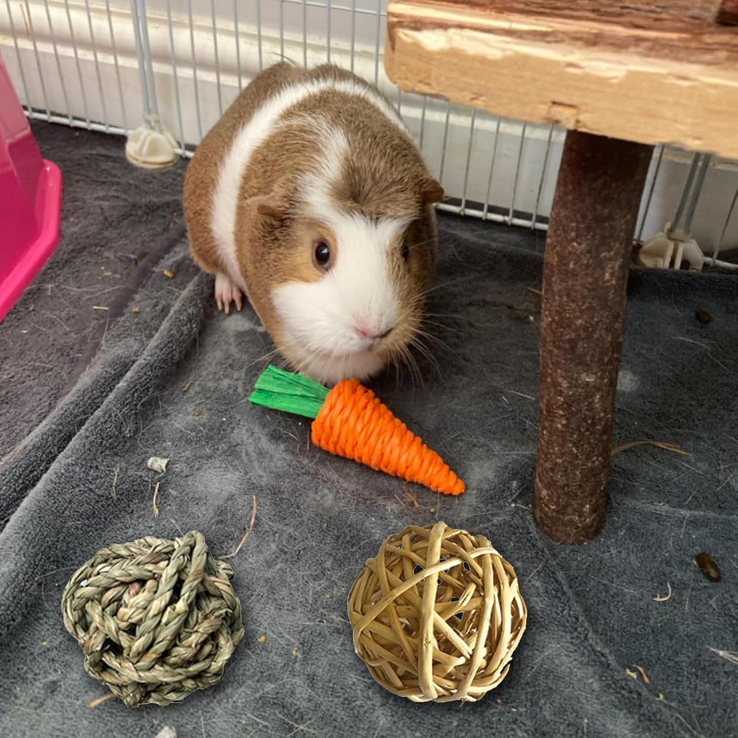 18Pcs Bunny Chew Toys for Teeth, Guinea Pig Toy Hamster Toy, Chew Treats for Rabbit Bunny Chinchilla image number 2