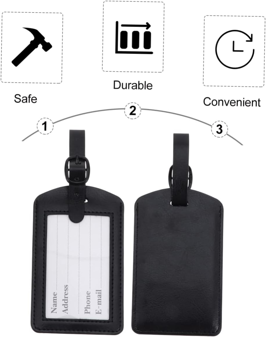 VALICLUD 15Pcs Pu Leather Luggage Tags Id Labels Travel Baggage Identifier Design for Easy Luggage Recognition at Airports image number 5