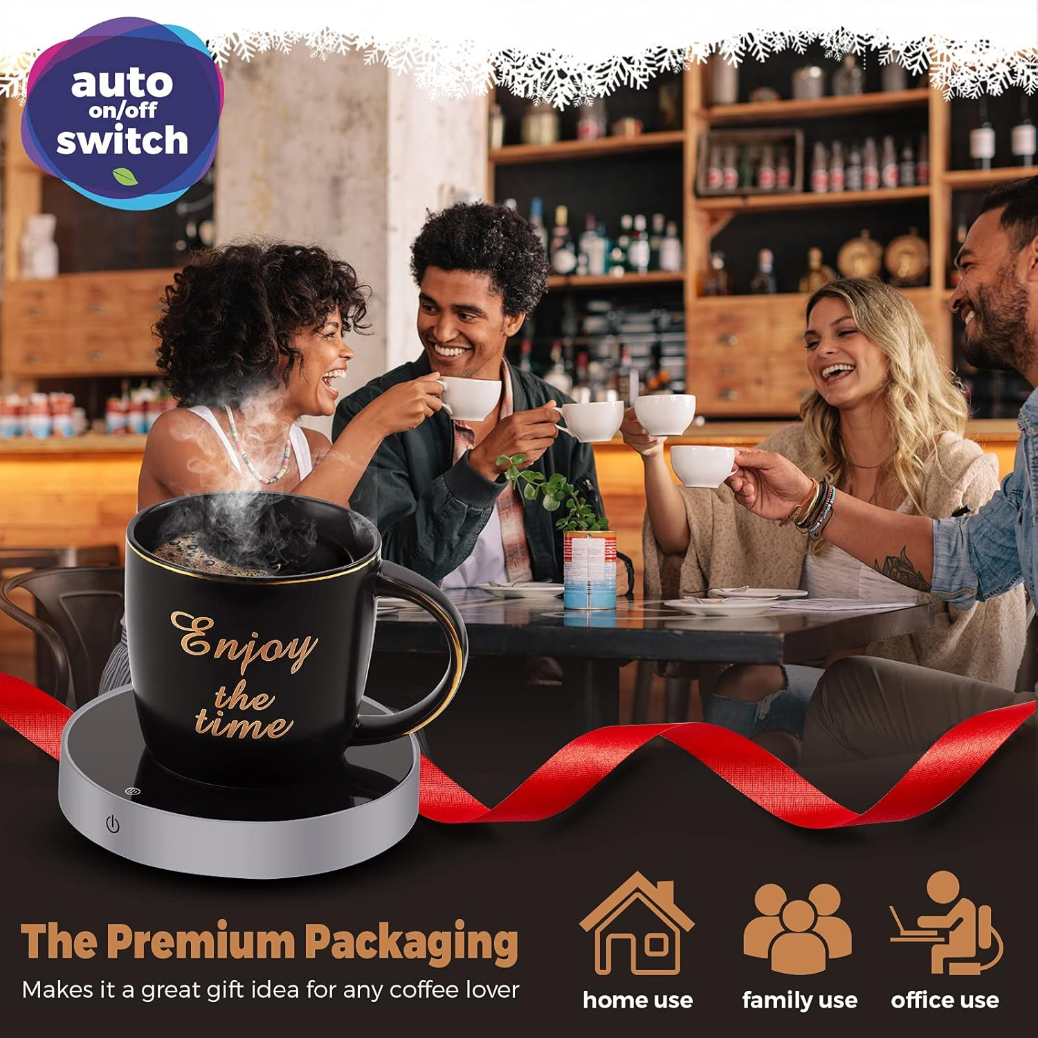 Coffee Mug Warmer and Smart Cup Warmer,Mug Warmer for Desk,Electric Beverage Warmer with 3 Temperature Settings with Auto On/Off, Auto Power-Off Protection Obtained RCM Certification(Silvery) image number 3