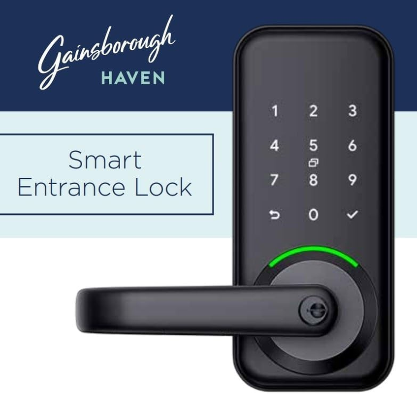 Gainsborough Haven Smart Lock Entry Lever, Black, Keyless Digital Keypad, Auto-Locking image number 3