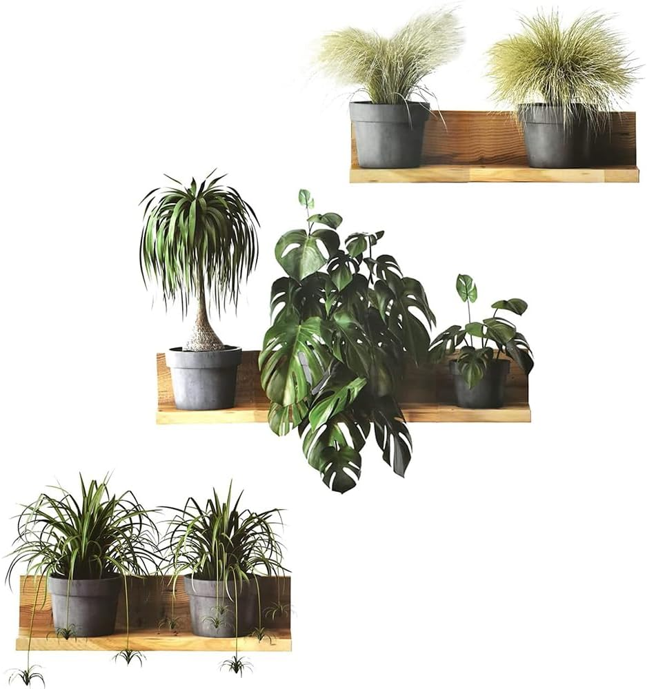 Green Pot Plants Fresh Leaves Wall Decals, 4 Pcs Pastoral Garden Potted Plant Wall Stickers, Removable Background Wall Decoration for Office Home Living Room Bedroom, 25 * 35Cm image number 4