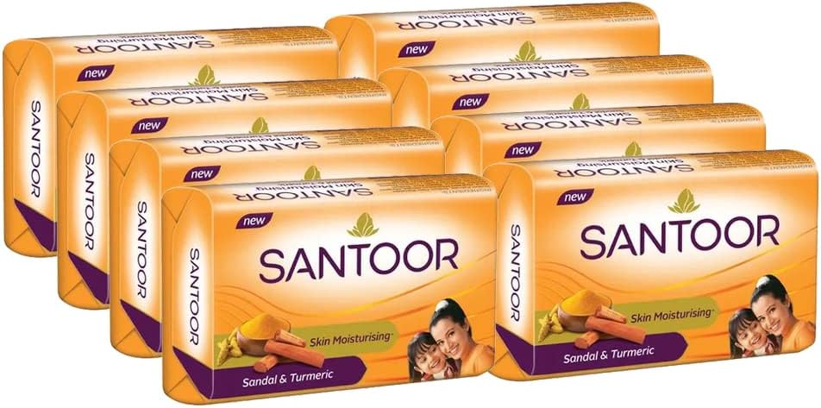 SANTOOR Soap Sandal & Turmeric 100G X 8 image number 1