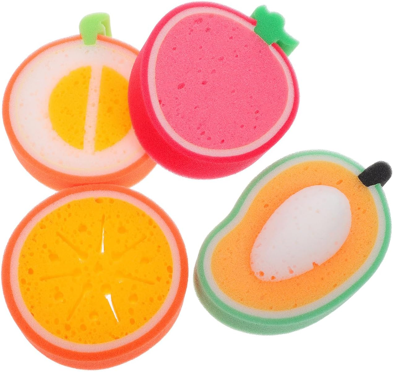 EXCEART Body Sponges Scrubbers Body Sponge for Bath Cleaning Sponge 4Pcs Fruit Shaped Bath Sponges Body Wash Sponge Cleaning Supplies Scrubbers Body Wash Bath Sponge image number 4
