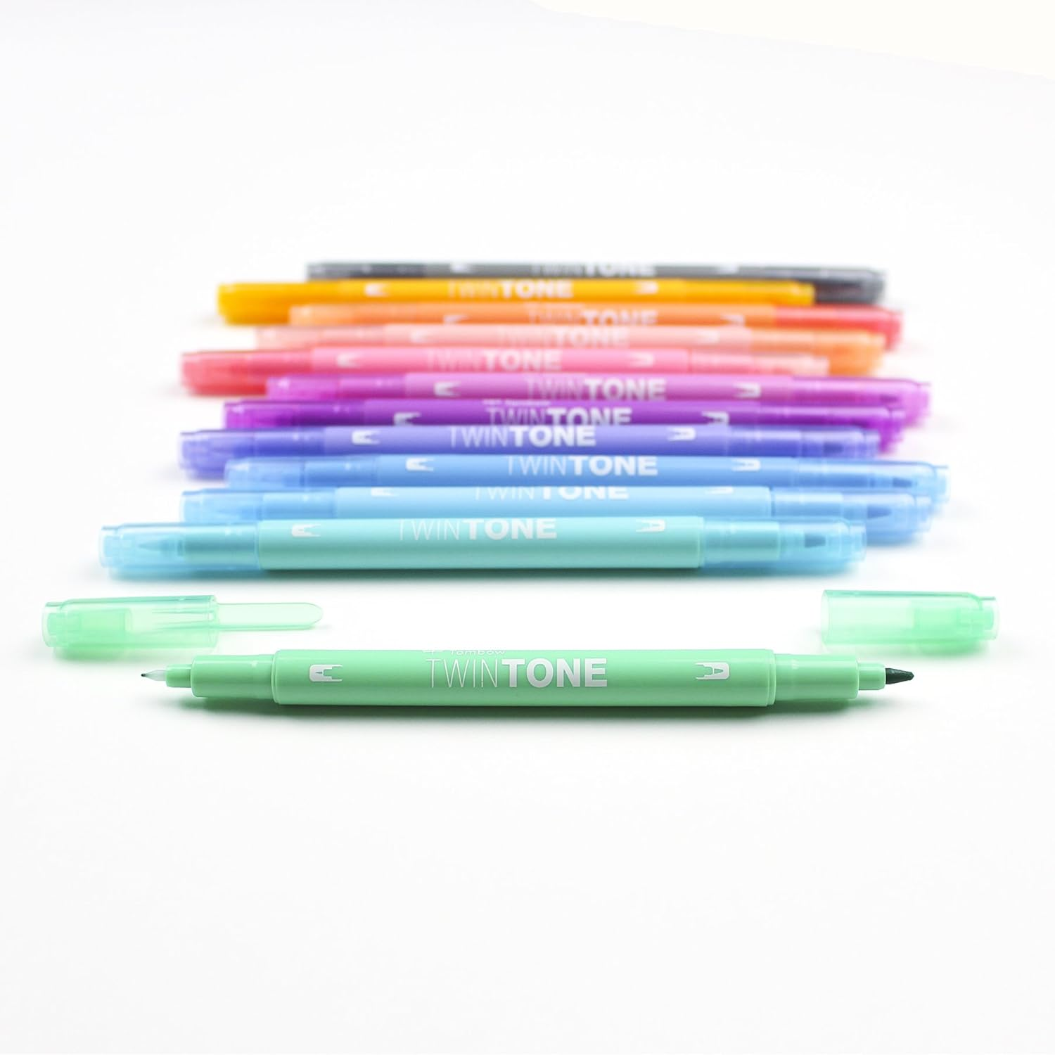 Tombow Twintone Pastel Marker 12-Pieces Set, Multicolour, One Size image number 5