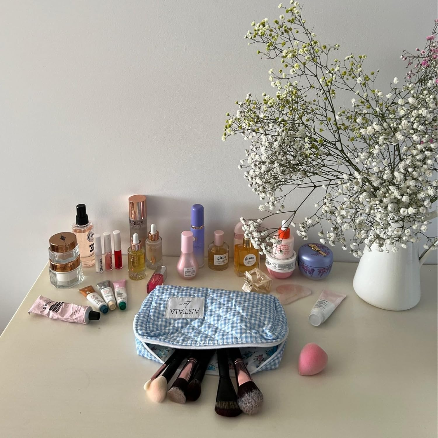 Astala Luna Cosmetic Travel Case - Blue, White image number 3