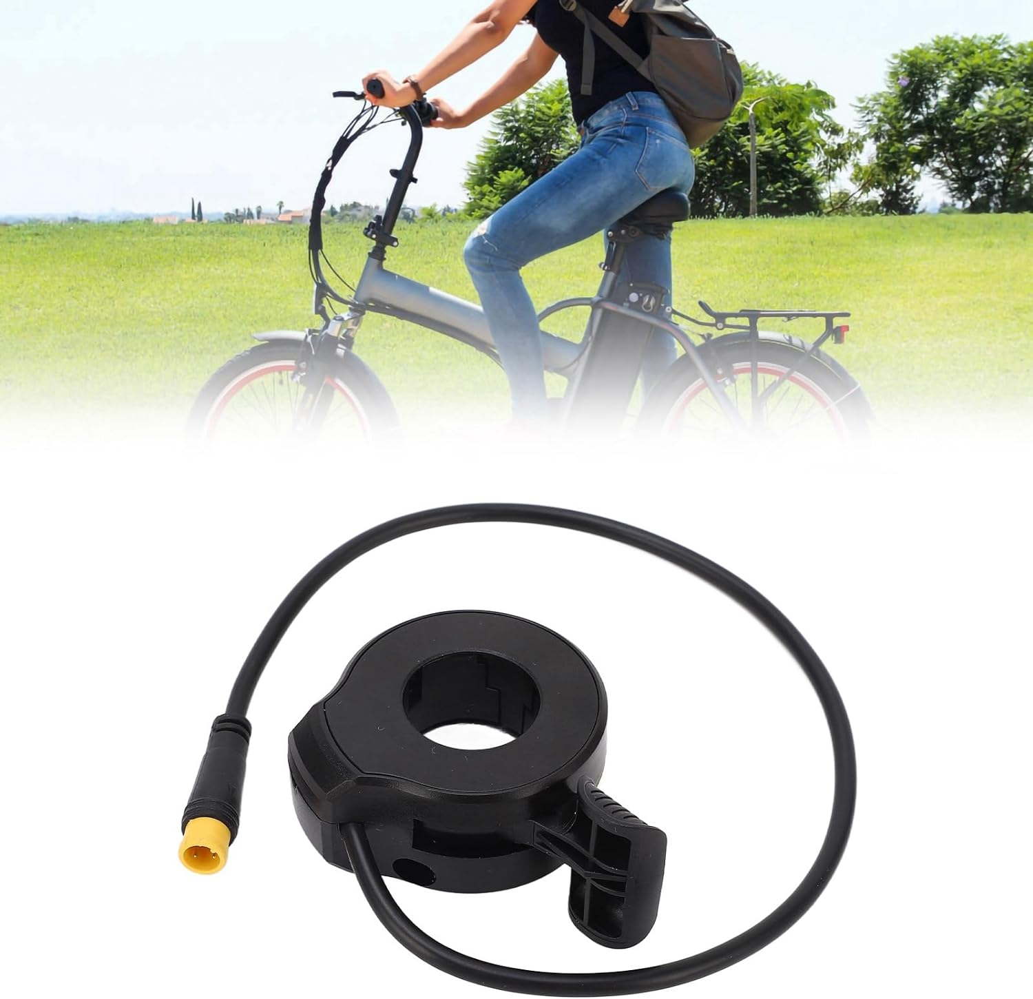 Thumb Throttle, Universal Speed Control Accelerator Replacement Accessories Left or Right Handle Waterproof Plug Connector for Modified Electric Scooters Bicycle Conversion Parts130X