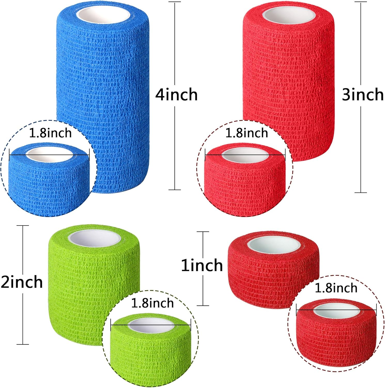 5 Rolls Pet Vet Wrap for Dogs Cats and Horse Self Adherent Bandage 2Inch No Woven Elastic Cohesive Tapes for Finger, Sports and Stretch Athletic image number 6