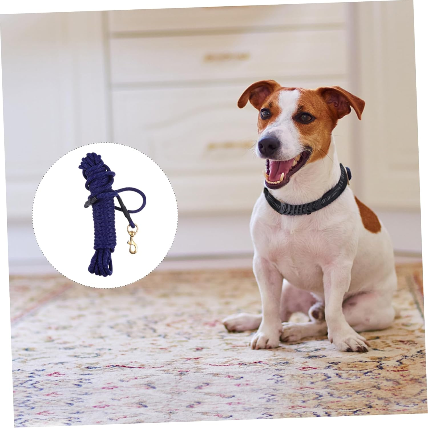 Thick Dog Leash for Outdoor Training Bite Resistant for Walking Running Hiking Camping Large Breeds Provides Control Safety - Blue image number 2