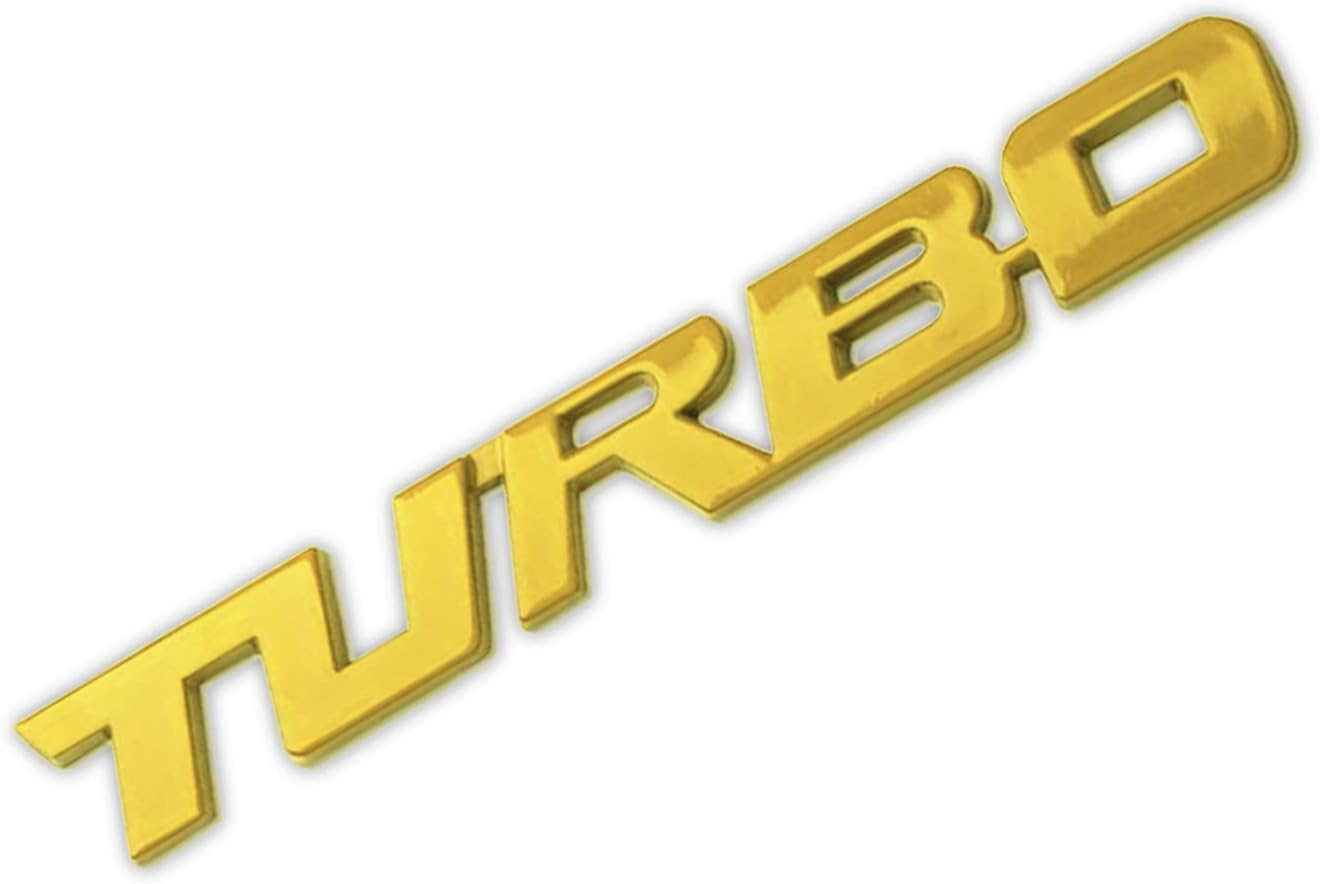 Turbo Car Emblem, 3D Metal Turbo Badge for Auto Side Body Fender Trunk, Automotive Replacement Decoration Decal Sticker, Tailgate Letter Nameplate Universal for All Vehicles Trucks SUV (Red)