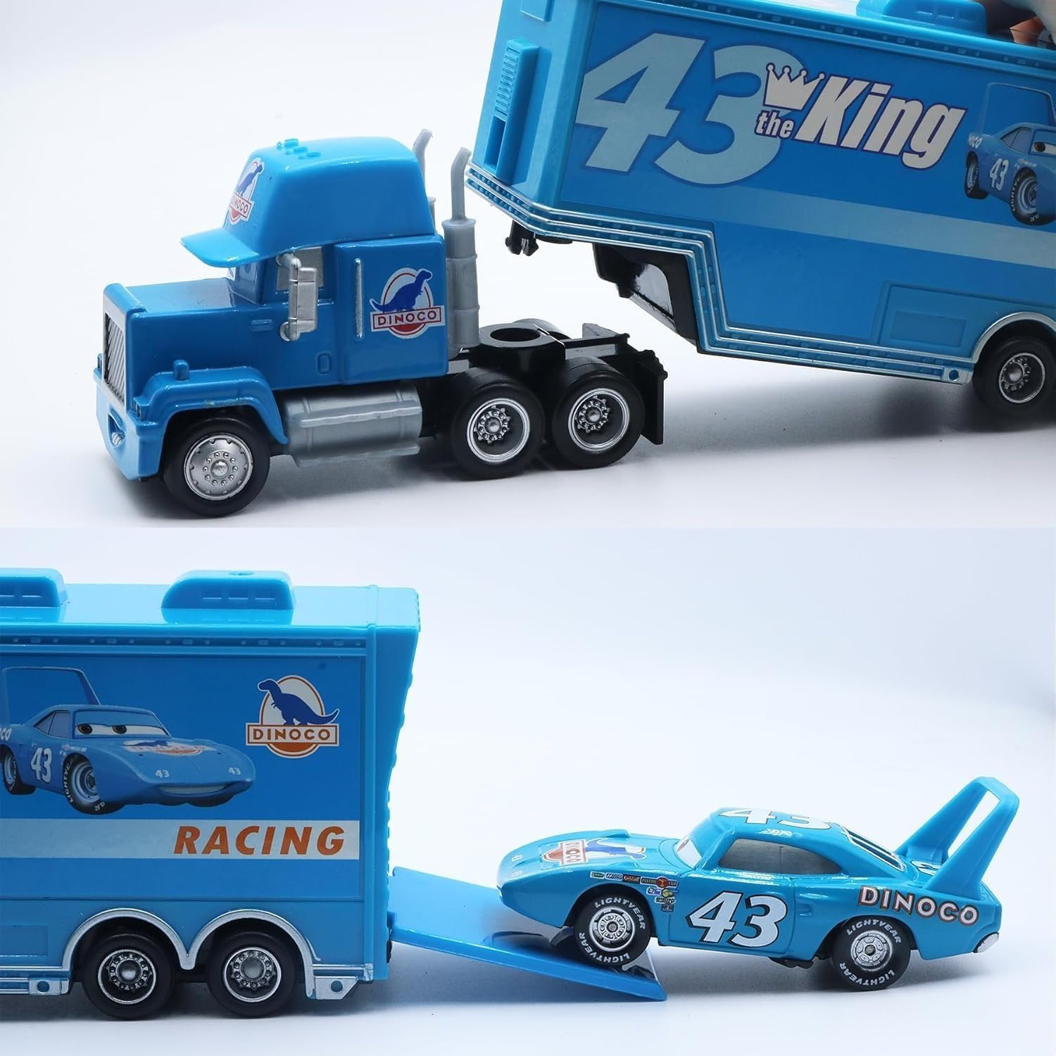 Wltk Movie Cars 2 3 Hauler Mack Truck NO.43 & Strip Weathers Racer Speed 2PCS Vehicles ， Mcqueen Jackson Storm Cruz Ramirez Vehicles image number 3