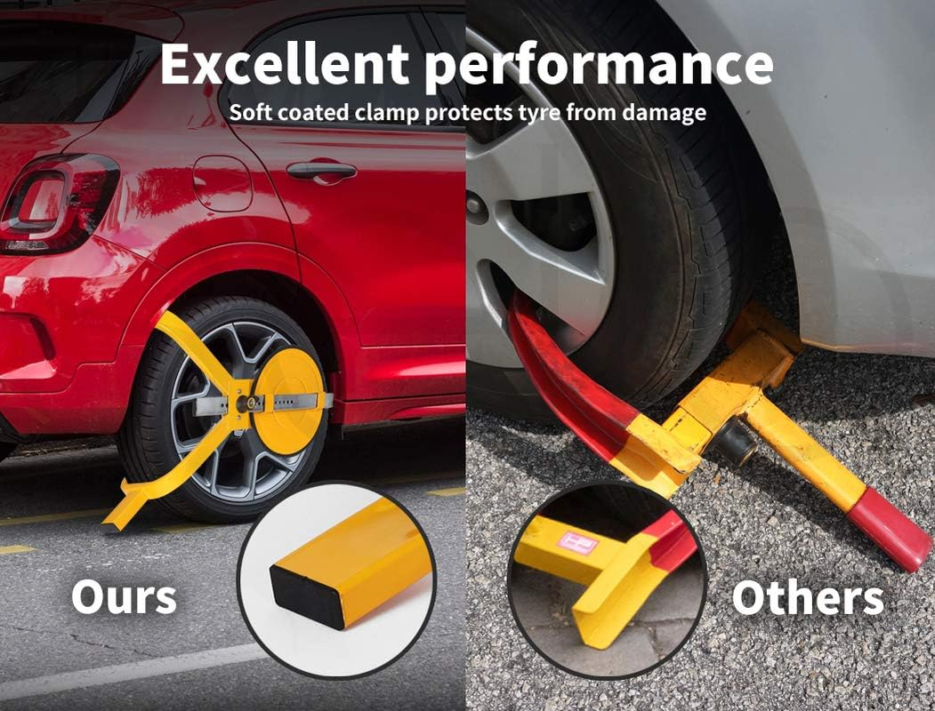 Traderight Wheel Defender Lock Clamp for Car Caravan Trailer,Anti-Theft Clamp Lock with Security Keys,Suits Heavy Duty 13''-15'' Wheels image number 2