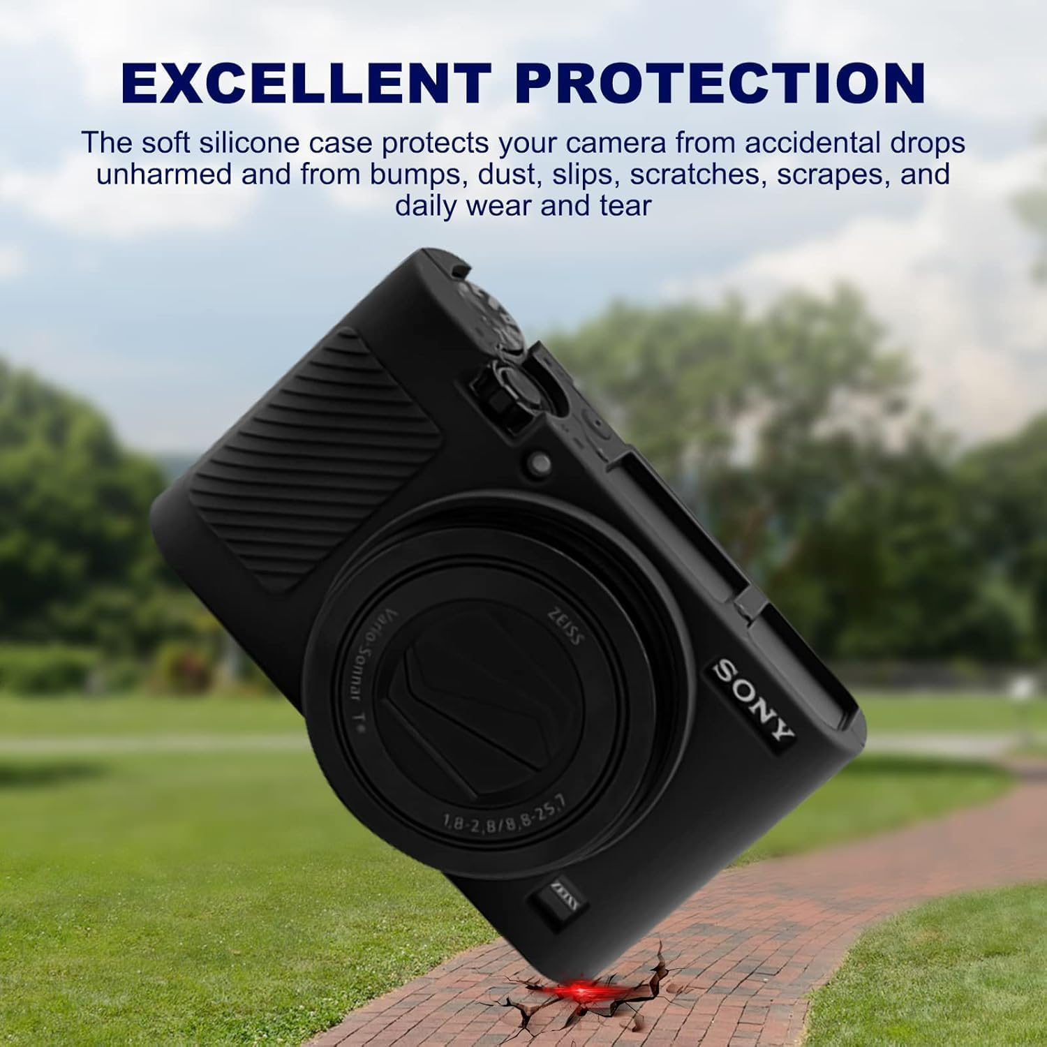 Camera Case for  RX100 VII, Soft Silicone Protective Cover Protector Skin Removable Lens Cover for  DSC-RX100 VII DSC-RX100M7 Digital Camera (Black)