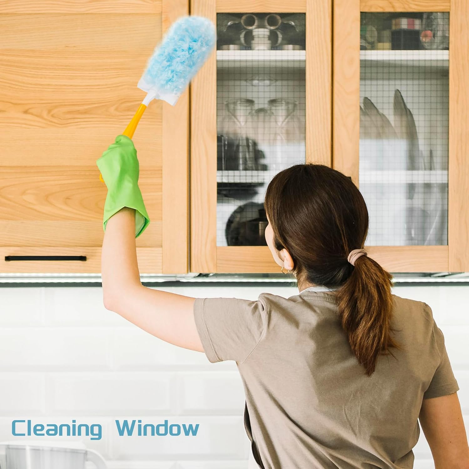 40 Count Duster Refills Kit for Swiffer Duster,360&deg; Heavy Duty Duster Refills, Disposable Microfiber Duster for Cleaning Home (40 Count Refills+2Handle) image number 1