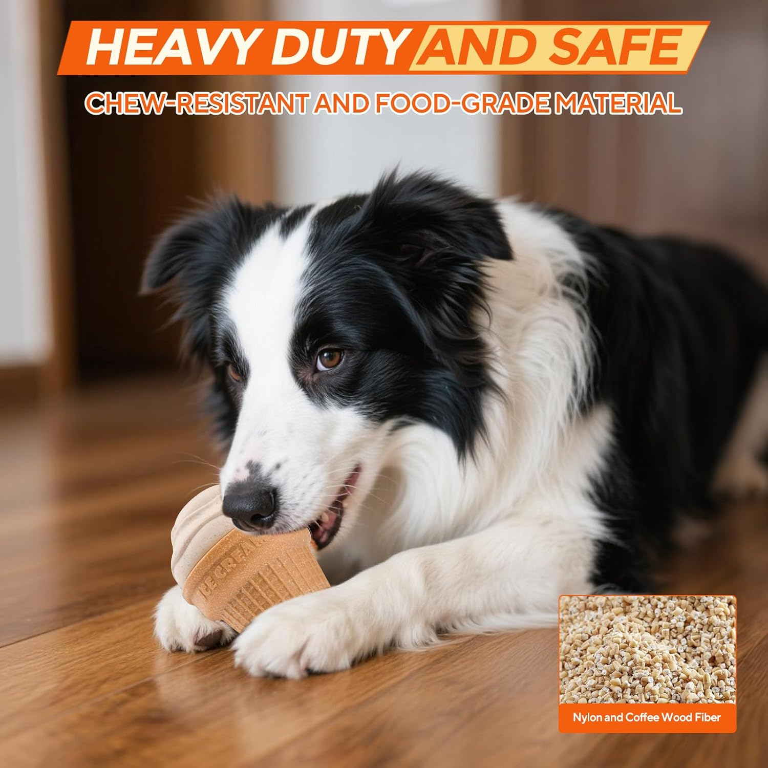 AUSCAT Dog Frozen Treat Toy,Treat Dispending Dog Toy, Slow Feeder Dog Toy to Keep Dog Busy, Ice Cream Shape image number 2